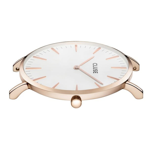 Dámské hodinky s šedým koženým řemínkem a detaily v barvě růžového zlata Cluse La Bohéme-image-1