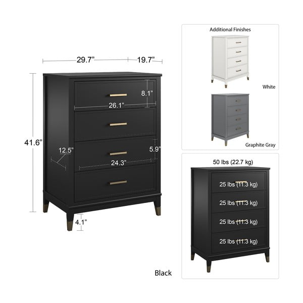 Черен скрин , 75 x 106 cm Westerleigh - CosmoLiving by Cosmopolitan-image-4