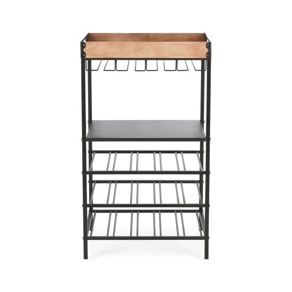 Черен метален шкаф за вино брой бутилки 15, 48,5x84,5x34 cm Isaac – Yes Everyday