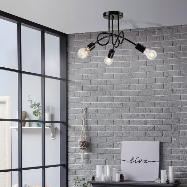 Черно осветително тяло за таван без абажури 36x36 cm Camilla – LAMKUR-image-1