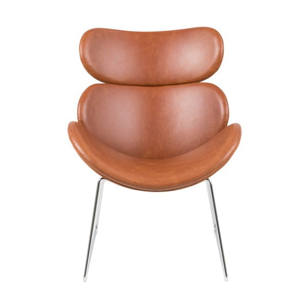 Кафяв фотьойл от изкуствена кожа Cazar - Actona-image-2