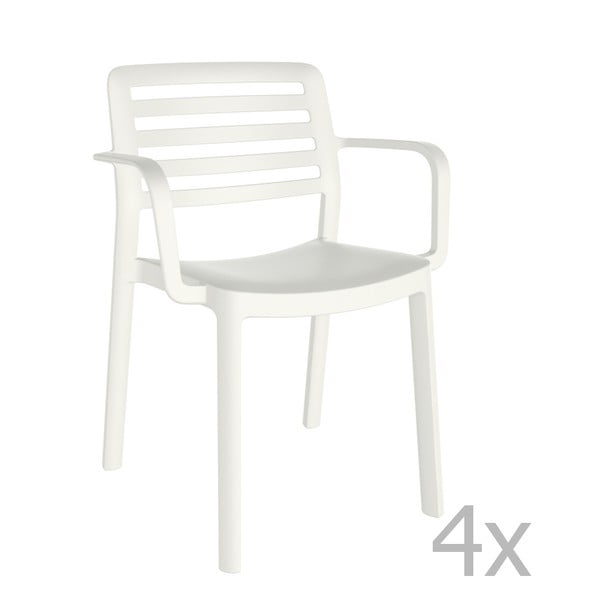 Комплект от 4 бели градински стола Wind - Resol