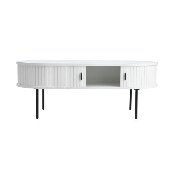 Бяла масичка за кафе от декор от дъб  60x120 cm Nola – Unique Furniture-image-2