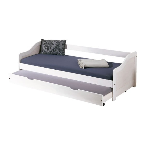 Bílá dřevěná jednolůžková postel Evergreen House Leon White, 90 x 190 cm