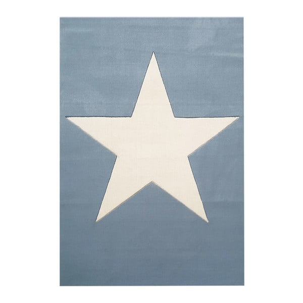 Modrý dětský vlněný koberec Happy Rugs Superstar, 160 x 230 cm