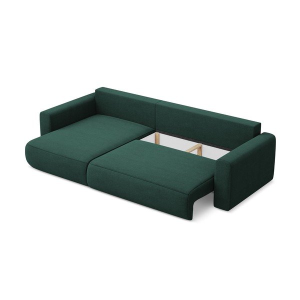 Зелен разтегателен ъглов диван с място за съхранение (ляв ъгъл) Kapua – Makamii-image-3