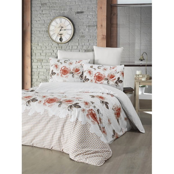 Оранжево спално бельо с чаршаф за единично легло Isabella, 160 x 220 cm - Mijolnir