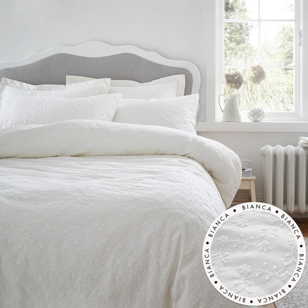 Бяло памучно спално бельо за двойно легло 200x200 cm - Bianca