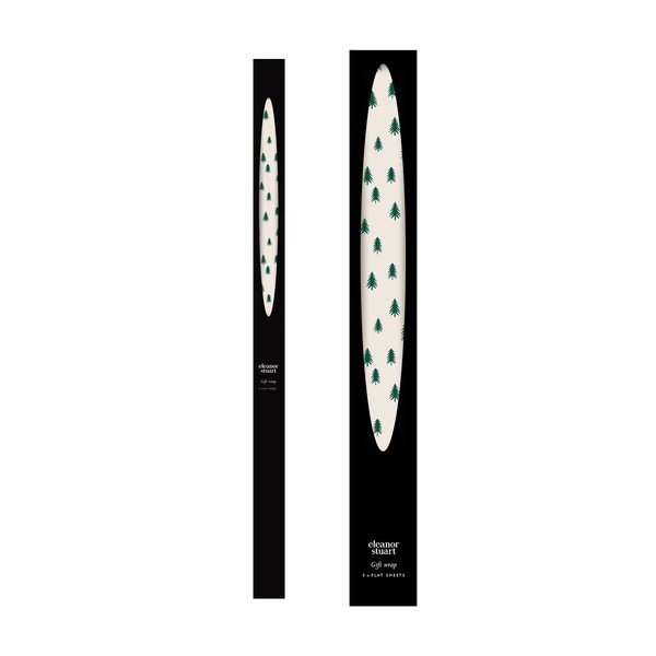 5 листа бежово-зелена опаковъчна хартия, 50 x 70 cm Christmas Trees - eleanor stuart-image-3