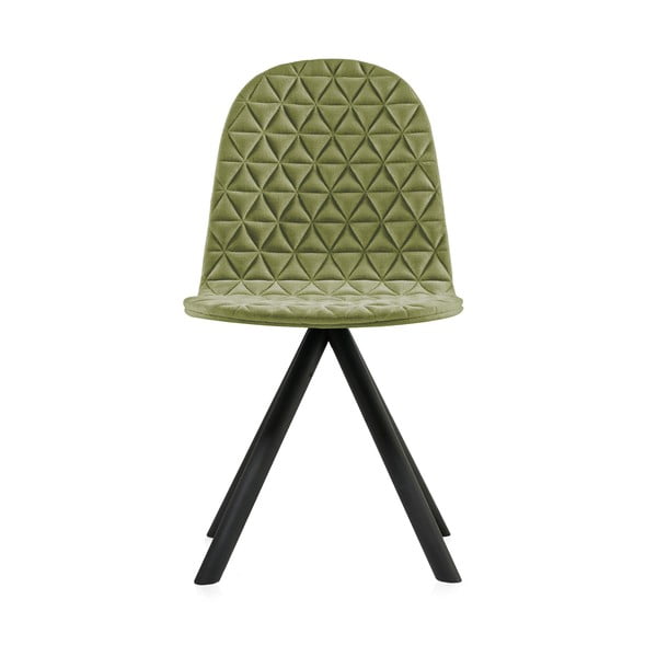 Světle zelená židle s černými nohami Iker Mannequin Triangle