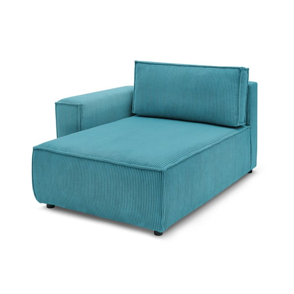 Модул за диван от син велур, ляв ъгъл Nihad modular - Bobochic Paris