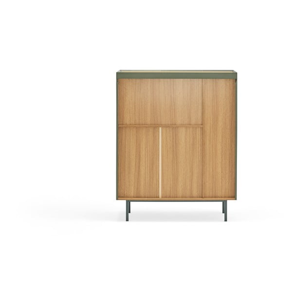 Зелен висок скрин от декор от дъб  95x120 cm Arista – Teulat-image-4