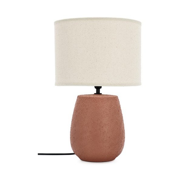 Теракотена керамична настолна лампа с текстилен абажур (височина 41,5 cm) Irvin – Yes Everyday