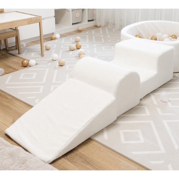 Бяло игрище от пяна 3 бр. от букле височина 30 cm 45x143 cm – Meowbaby-image-1
