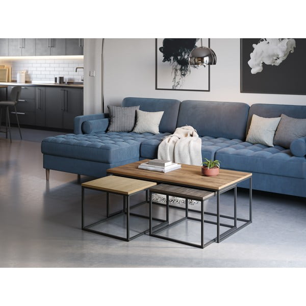 Масички за кафе в комплект от 3 броя в естествен цвят 60x110 cm Camelia - Marckeric-image-4