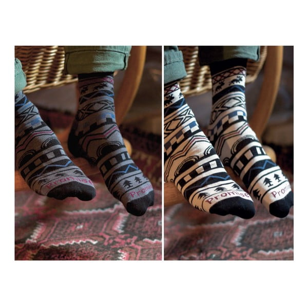 Sada bambusových ponožek PromiseClo, šedé a béžové S až M