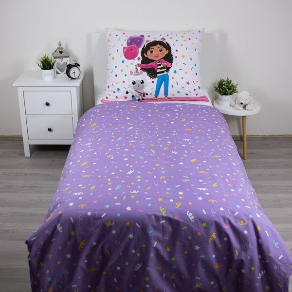 Единично  памучно детско спално бельо 140x200 cm Gabby's Dollhouse "Confetti" – Jerry Fabrics-image-2