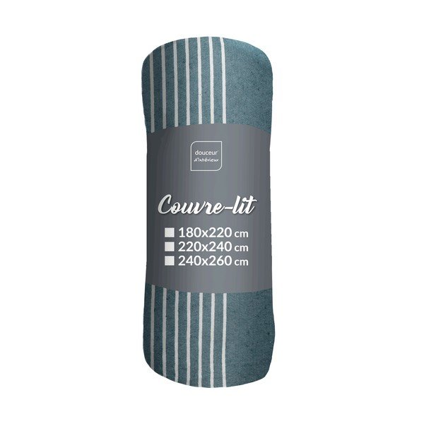 Синьо  покривало за легло 240x260 cm Adele – douceur d'intérieur