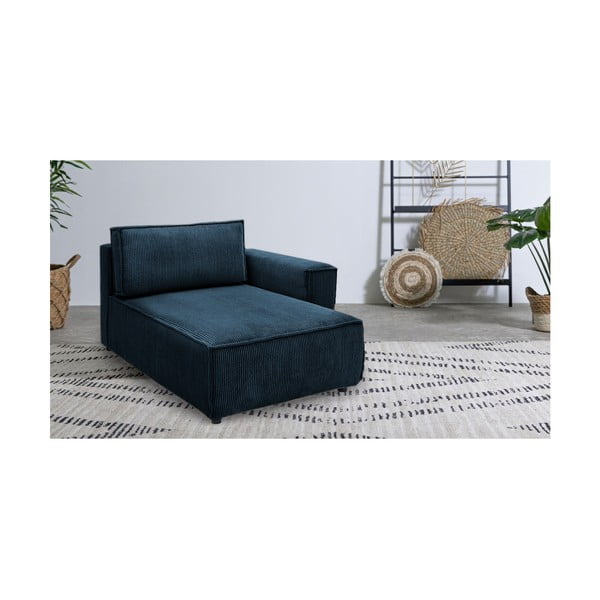 Тъмносин модул за диван от велур, десен ъгъл Nihad modular – Bobochic Paris-image-1