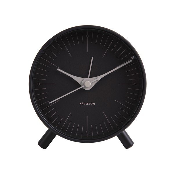 Черен метален будилник , ø 11 cm Index - Karlsson-image-2
