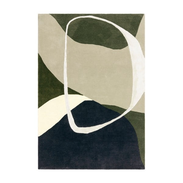Зелен ръчно изработен вълнен килим 160x230 cm Matrix – Asiatic Carpets