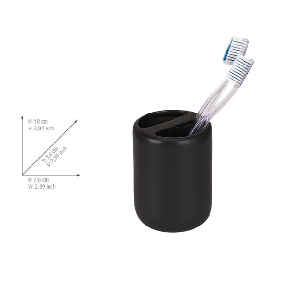 Матово черно керамична чаша за четки за зъби Olinda – Allstar-image-4