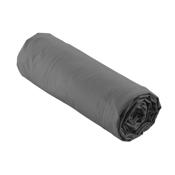 Антрацитен еластичен чаршаф от памук перкал 180x200 cm Percaline – douceur d'intérieur-image-4