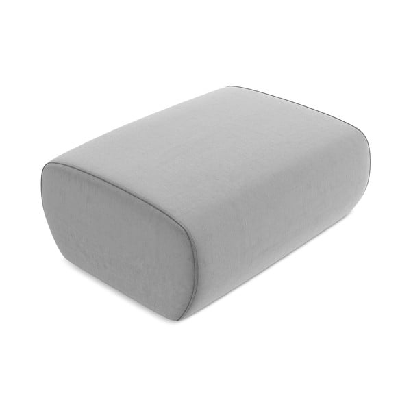 Светлосива кадифена табуретка Kapua – Makamii-image-2