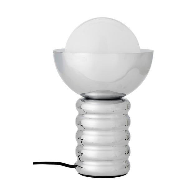 Настолна лампа в сребрист цвят със стъклен абажур (височина 32 cm) Spike – Bloomingville