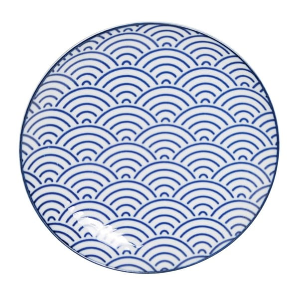 Modrý porcelánový talíř Tokyo Design Studio Wave