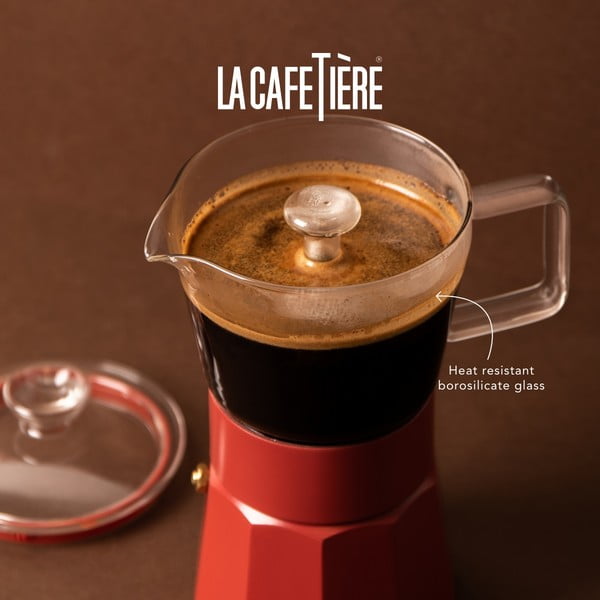 Червен чайник от неръждаема стомана за мока 0,29 л La Cafetiere Verona - Kitchen Craft-image-1