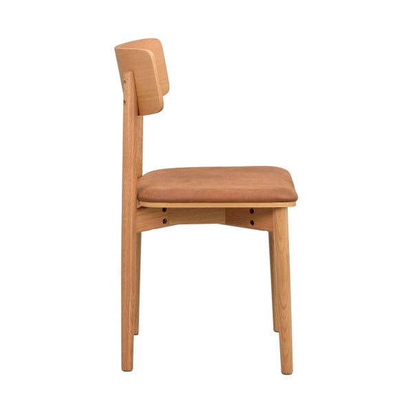 Кафяв коняк/естествени трапезни столове в комплект от 2 бр. от имитация на кожа Wolcott – Rowico-image-4