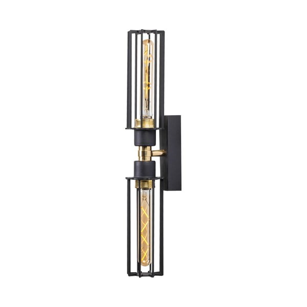 Стенна лампа в черно и златисто ø 8 cm Fellini – Opviq lights