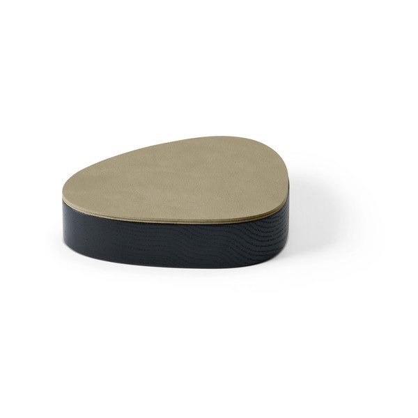 Дървена декоративна кутия за съхранение от еко кожа с капак в зелен цвят 14x12,5x3,5 cm Curve Nupo – LIND DNA