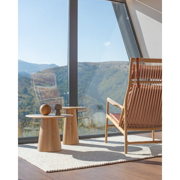 Кръгла странична масичка от масивен дъб ø 40 cm Mushroom – Gazzda-image-1