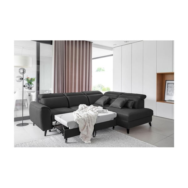 Тъмносив кадифен разтегателен ъглов диван с място за съхранение (десен ъгъл L форма) Noble – ELTAP-image-4