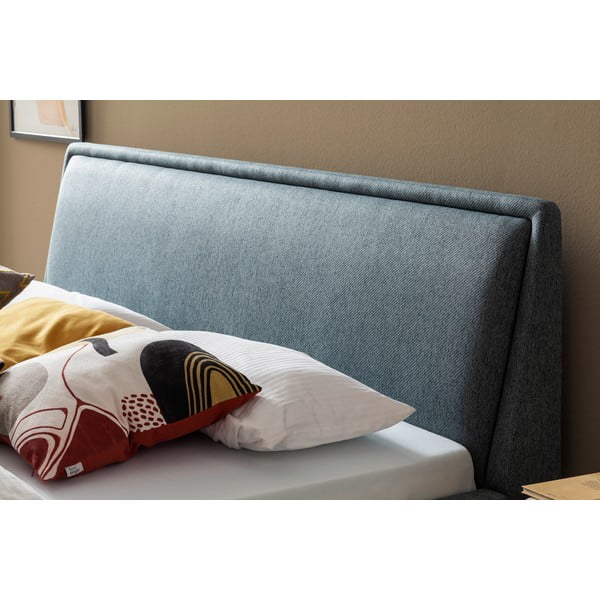 Зелено/синьо  двойно тапицирано легло с място за съхранение с включена подматрачна рамка 160x200 cm Frieda – Meise Möbel-image-4