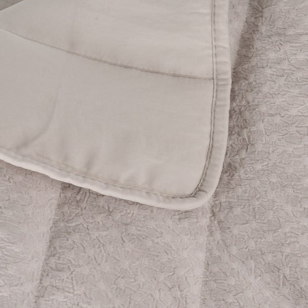 Бежово капитонирано покривало за легло 240x260 cm – Ixia-image-1