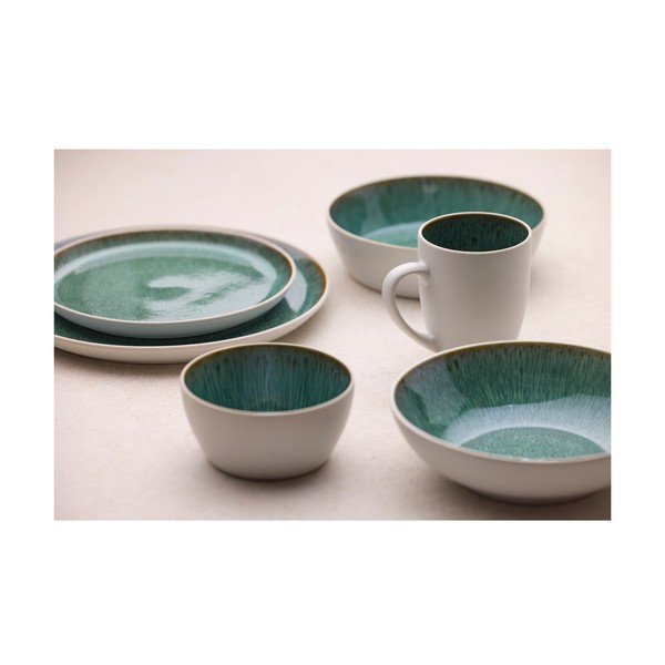 Бяла/зелена десертна глинена чиния ø 21 cm Gastro White/Green – Bitz-image-3