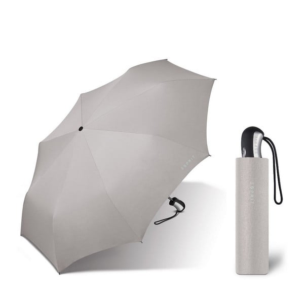 Světle šedý skládací deštník Ambiance Esprit, ⌀ 94 cm