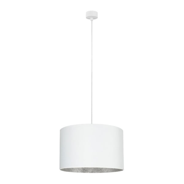 Бяла лампа за таван със сребрист интериор , ⌀ 40 cm Mika - Sotto Luce
