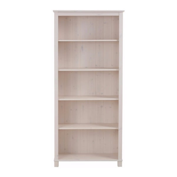 Дървен шкаф за книги от бял бор 77x171 cm Pinto - Støraa