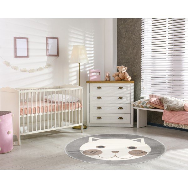 Сив детски килим ø 100 cm Soft – FD-image-1