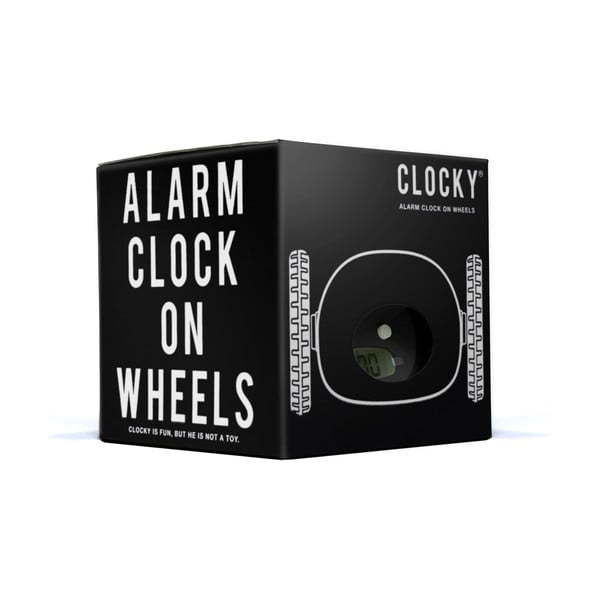 Clocky, budík na kolečkách, černý-image-3