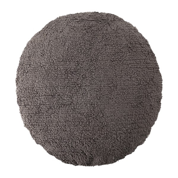 Tmavě šedý bavlněný ručně vyráběný polštář Lorena Canals Big Dot, průměr 50 cm
