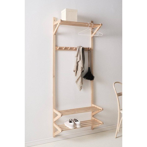 Комплект за коридор от масивен бор в светло естествен цвят 75x190x32 cm Cole – Jotex-image-1