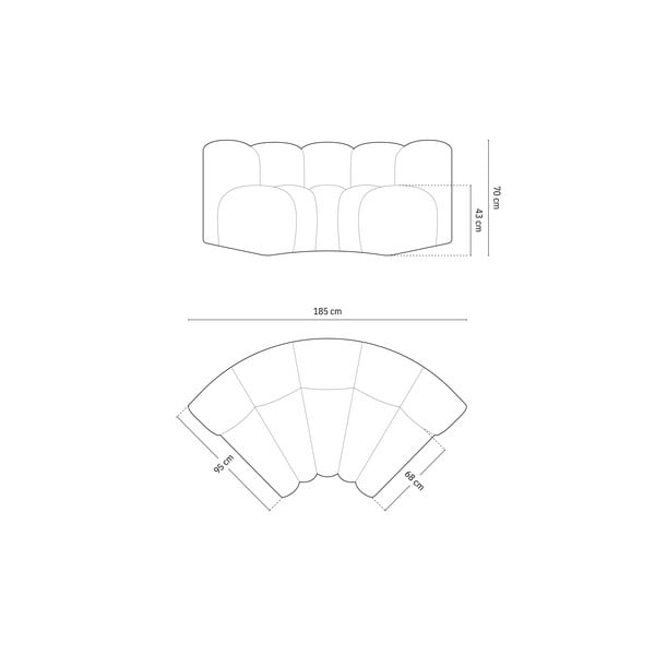 Шенилов модул за диван в тухлен цвят (променлив) Lupine – Micadoni -image-4