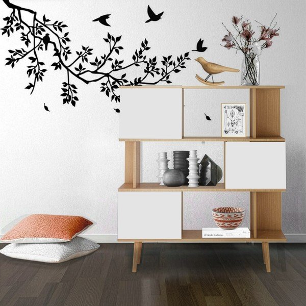 Бял шкаф за книги в дъб 120x130 cm Alana - Støraa-image-4