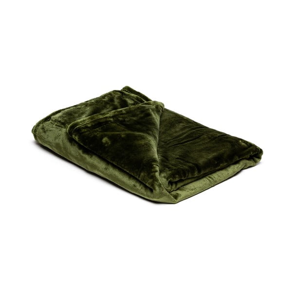 Маслиненозелено микро плюшено одеяло , 150 x 200 cm - My House
