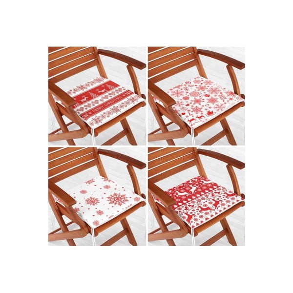 Възглавници за сядане в комплект от 4 бр. с коледни мотиви 40x40 cm Snowflakes – Mila Home-image-1
